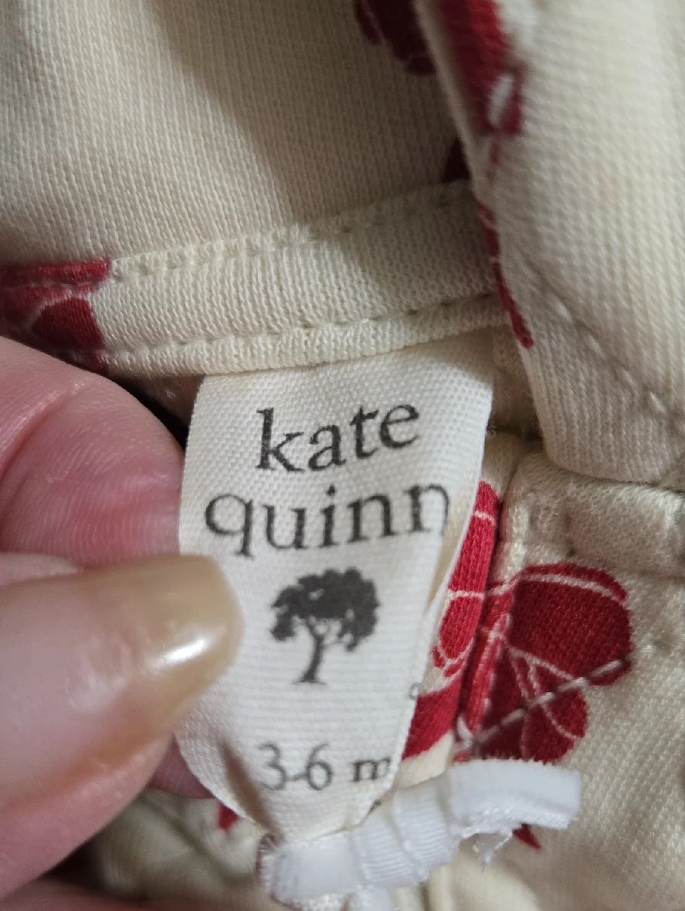 Kate Quinn Cream Quilted Hooded One-Piece with Red Bow Print Size 3-6 Months NWT